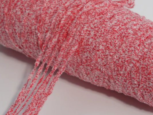 Duas cores misturadas de fios de chenille, corados 50% poliéster 50% algodão, misturados com ponto branco
