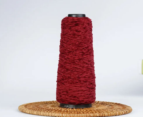 Moda Popular Red Chunky Chenille Fio em Granel Colorido Fio Para tricô