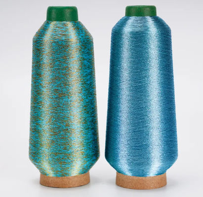 Fabricação japonesa de tricô de fios metálicos puros bordados de fios Lurex de poliéster de ouro