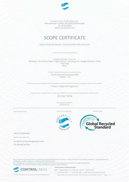China Wuxi Delicate Textile Technology Co ., Ltd . Certificações